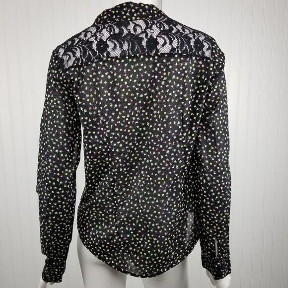 Lauren Conrad Floral Button Down Blouse Medium - Picture 7 of 7